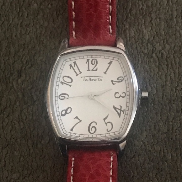 Talbots Red Pebble Leather Watch.